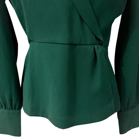 J.Crew Double V Blouse Green Size 0 - Picture 4 of 13